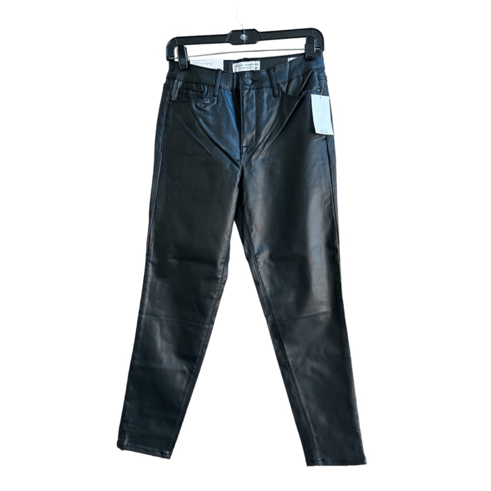 Women's Social Standard by Sanctuary Leather Black Ankle Skinny Jeans Size 6